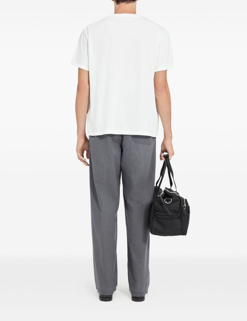 T-shirt con stampa in bainco Mm6 maison margiela - uomo 