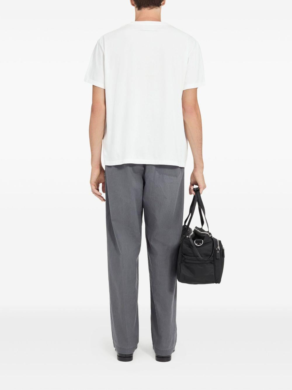 T-shirt con stampa in bainco Mm6 maison margiela - uomo 