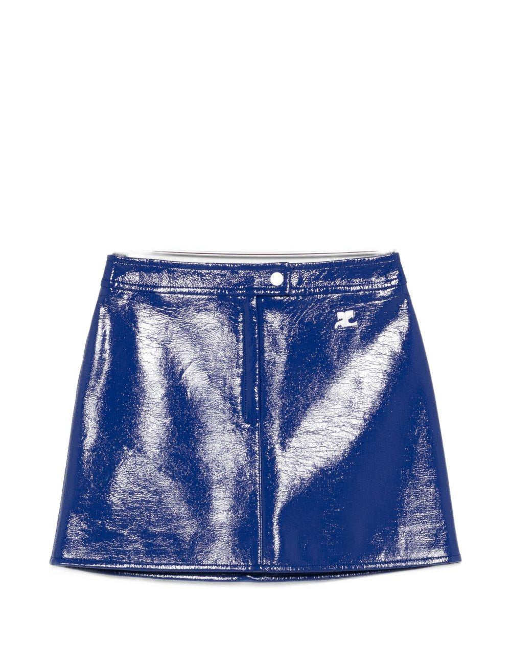 Gonna con logo in blu Courrèges - donna 