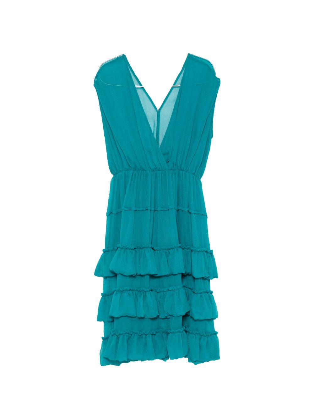 Abito midi con ruches dally in verde Dries van noten - donna 