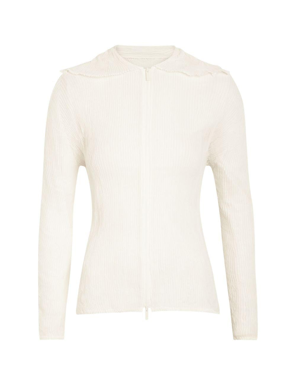 Top effetto plisse con zip in bianco Issey miyake  - donna 