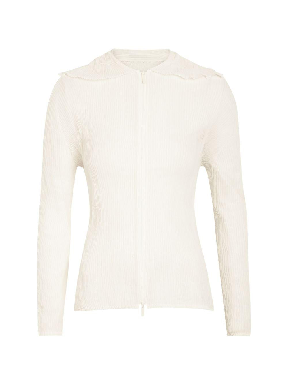 Top effetto plisse con zip in bianco Issey miyake  - donna 