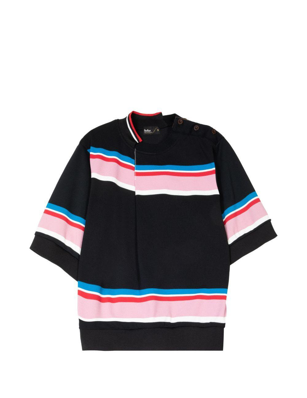 T-shirt a righe in nero Kolor - uomo 
