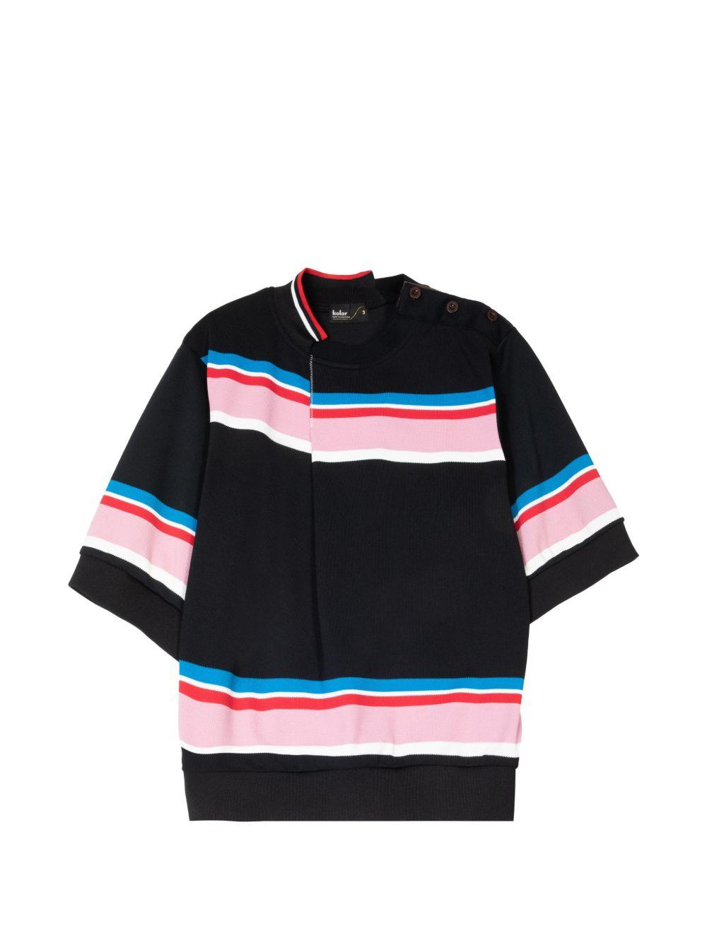 T-shirt a righe in nero Kolor - uomo 