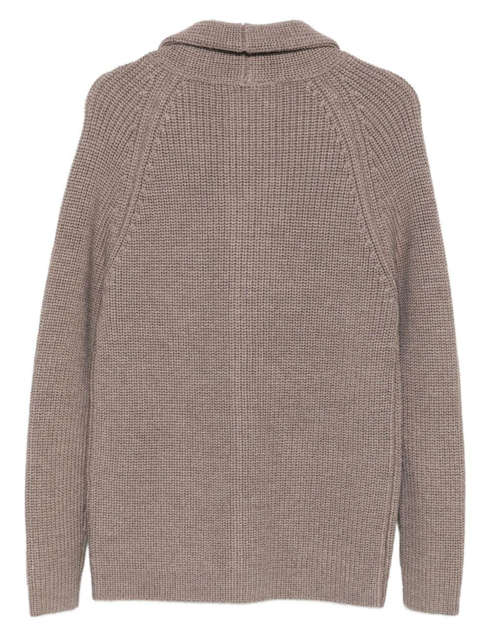 Cardigan con tasche in grigio taupeTagliatore - uomo 
