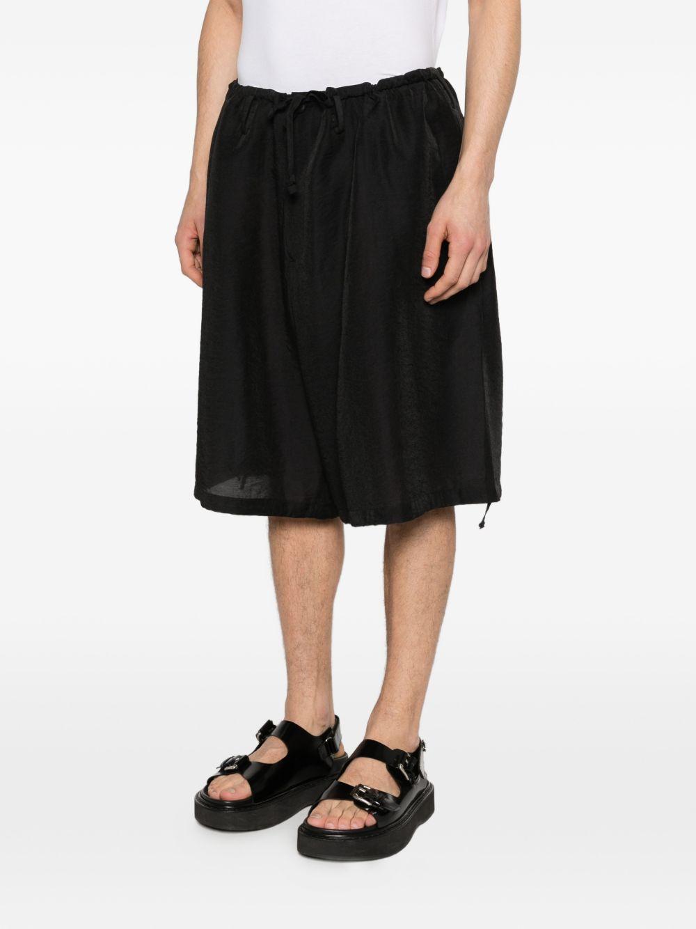Shorts con orlo a coulisse in nero Yohji yamamoto - uomo 