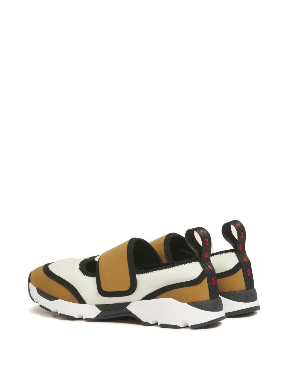 Sneakers con design a pannelli in beige Marni - donna 