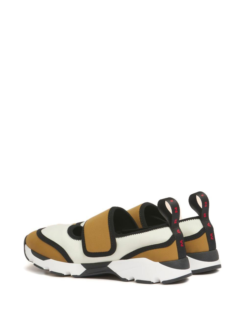 Sneakers con design a pannelli in beige Marni - donna 