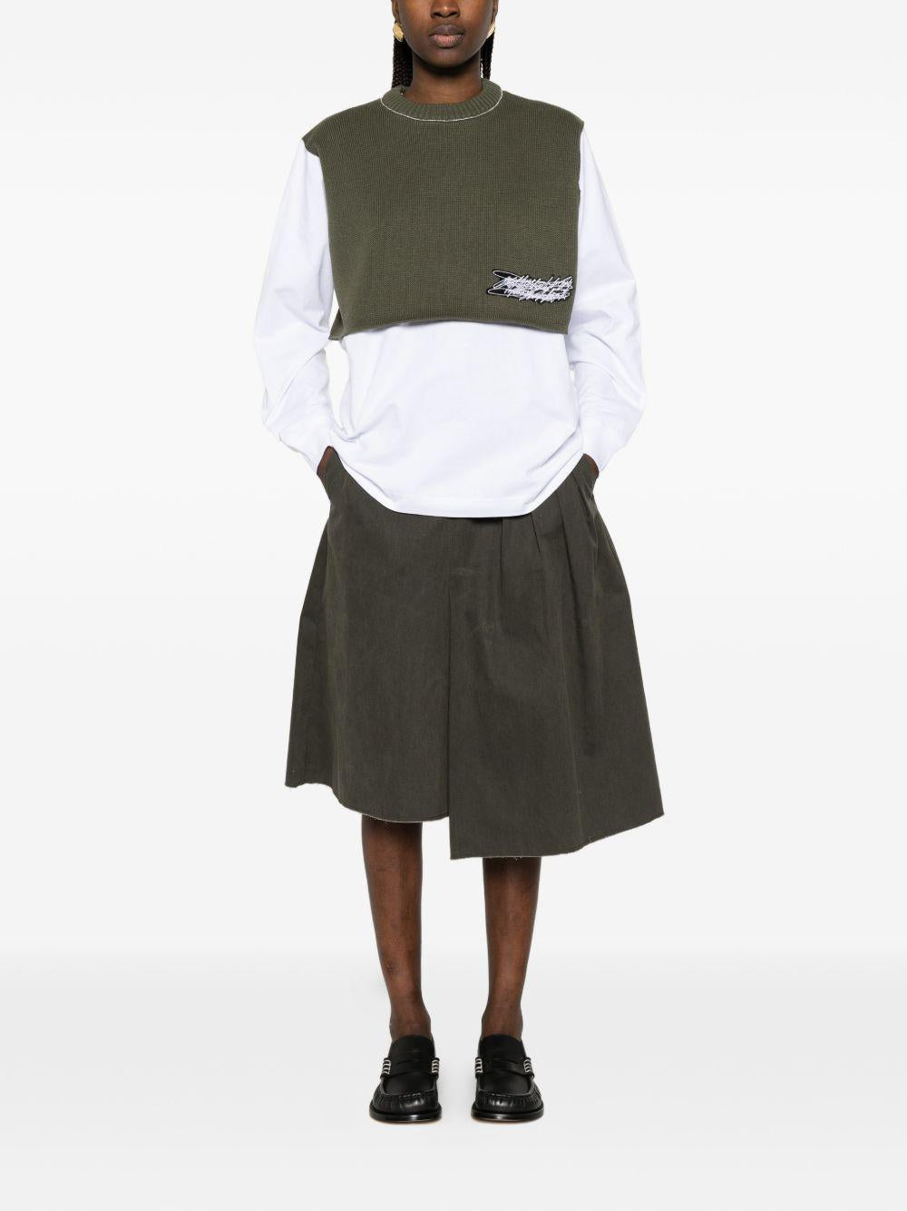 Camicia a strati con gilet in maglia in bianco Gr10k - uomo 