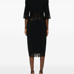 Abito midi in pizzo floreale in nero Elie saab - donna 