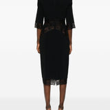 Abito midi in pizzo floreale in nero Elie saab - donna 