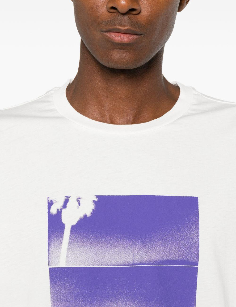 T-shirt a maniche lunghe con stampa in bianco Oamc peacemaker - uomo 