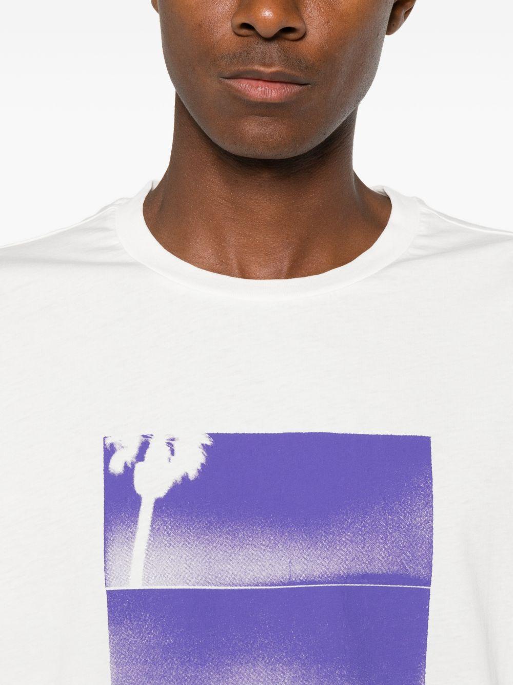 T-shirt a maniche lunghe con stampa in bianco Oamc peacemaker - uomo 