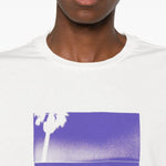 T-shirt a maniche lunghe con stampa in bianco Oamc peacemaker - uomo 