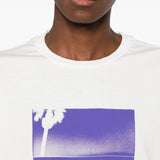 T-shirt a maniche lunghe con stampa in bianco Oamc peacemaker - uomo 