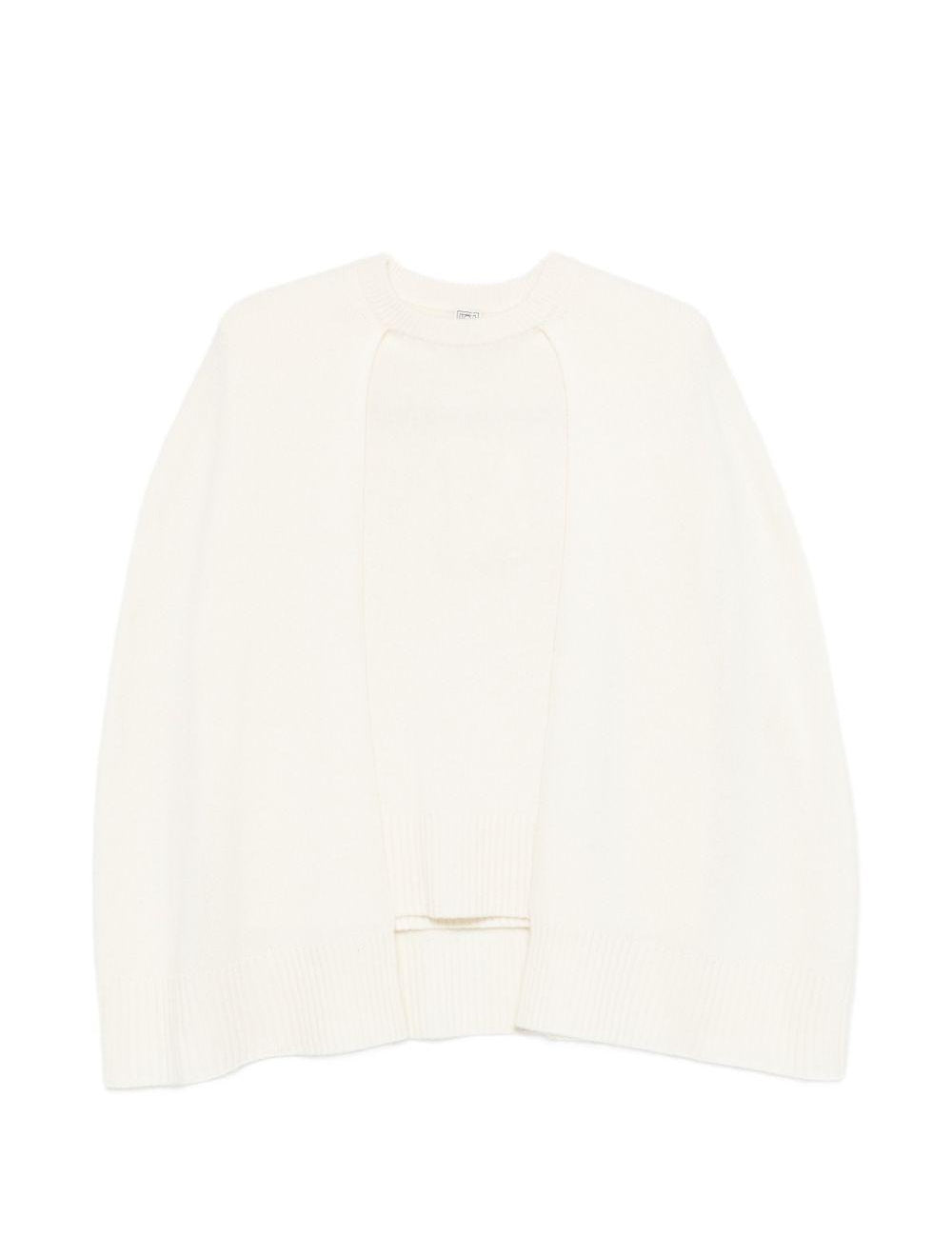 Maglione a mantella  in cashmere in bianco Toteme - donna 