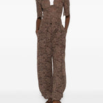 Pantaloni affusolati in pizzo in marrone Rowen rose - donna 