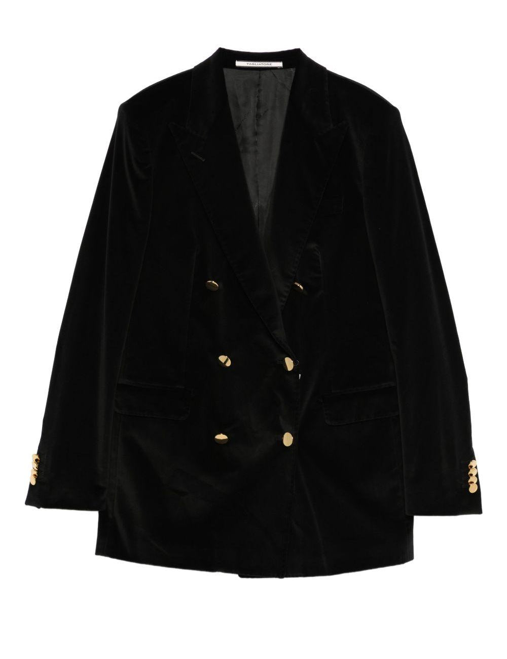 Blazer doppiopetto in velluto in nero Tagliatore - donna 