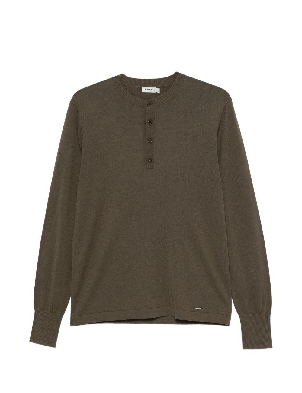 T-shirt a maniche lunghe con bottoni in verde Simkhai - uomo 