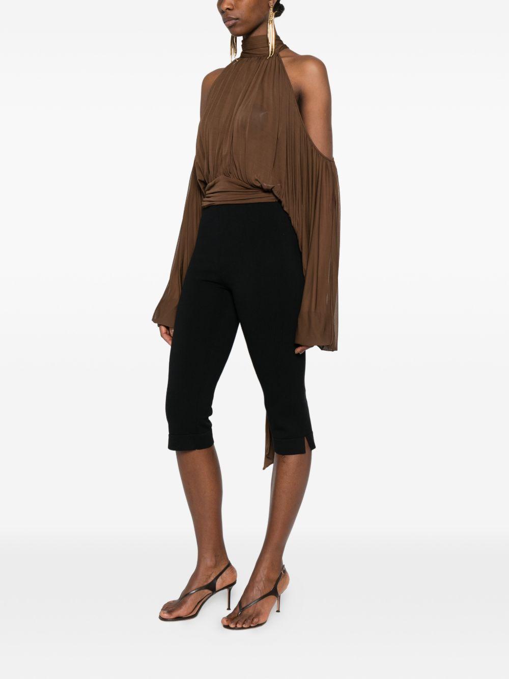 Blusa con collo lavallière in marrone Giuseppe Di Morabito - donna 