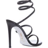 Sandali con cristalli cleo in nero Rene caovilla - donna 