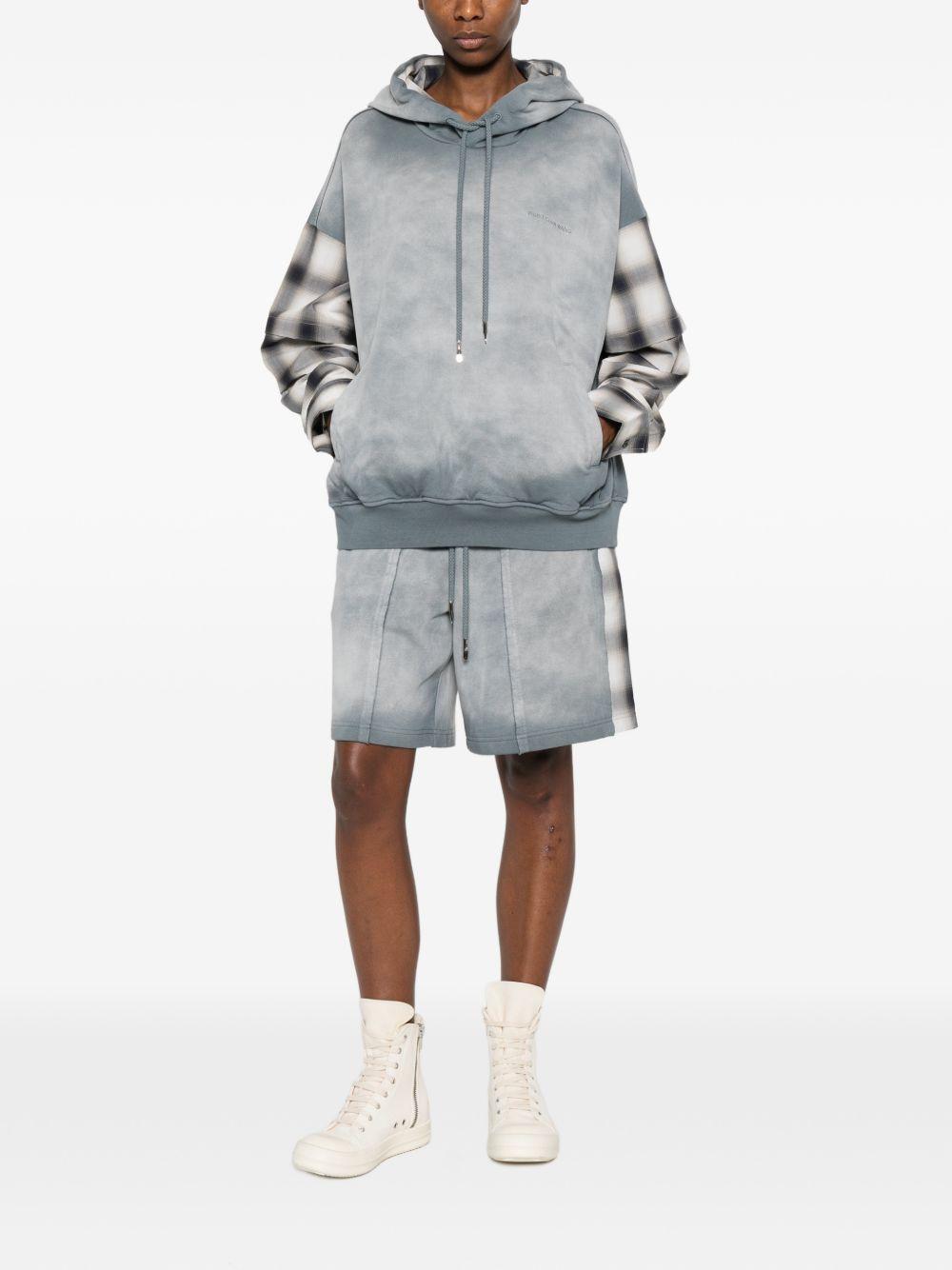Felpa con maniche a quadri in grigio Feng chen wang - uomo 