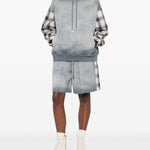 Felpa con maniche a quadri in grigio Feng chen wang - uomo 