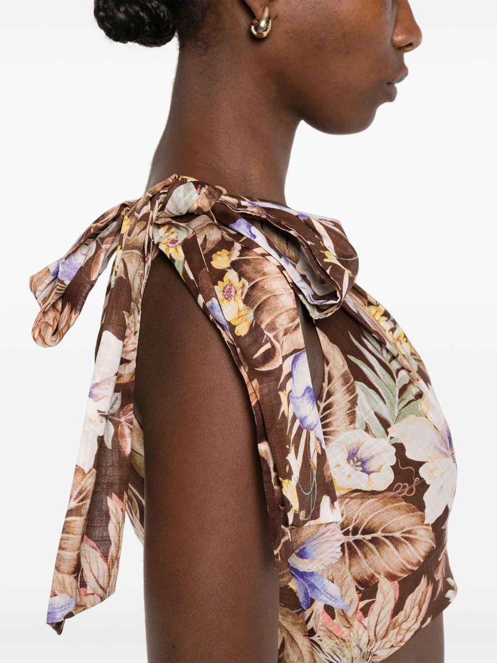 Top Coco monospalla in marrone Zimmermann - donna 