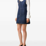 Abito corto in denim blu 