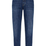 Jeans affusolati a vita media in blu Brunello Cucinelli - uomo 