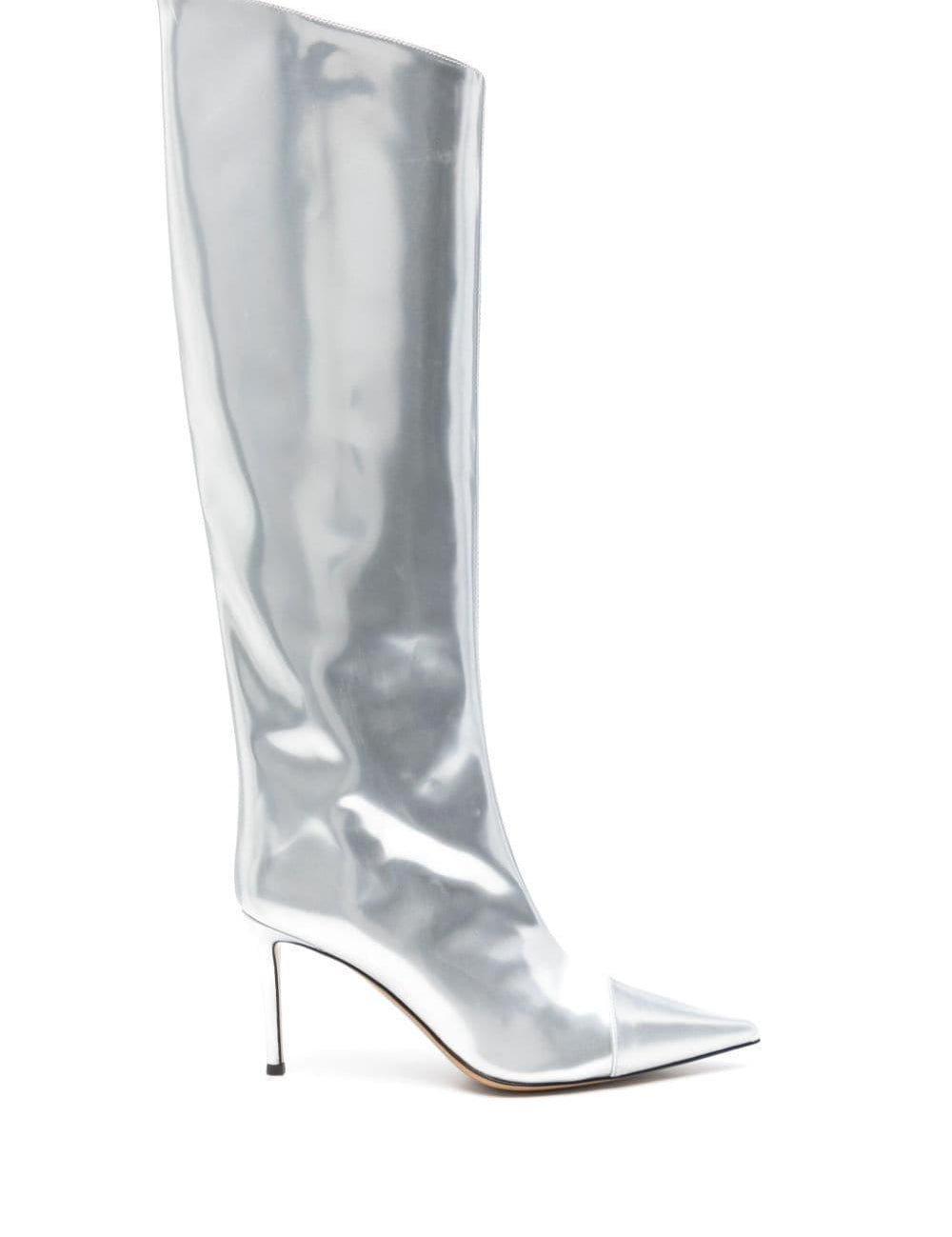 Stivali al ginocchio 90mm in argento - donna 
