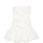 Abito corto con balze in bianco Rotate - donna 