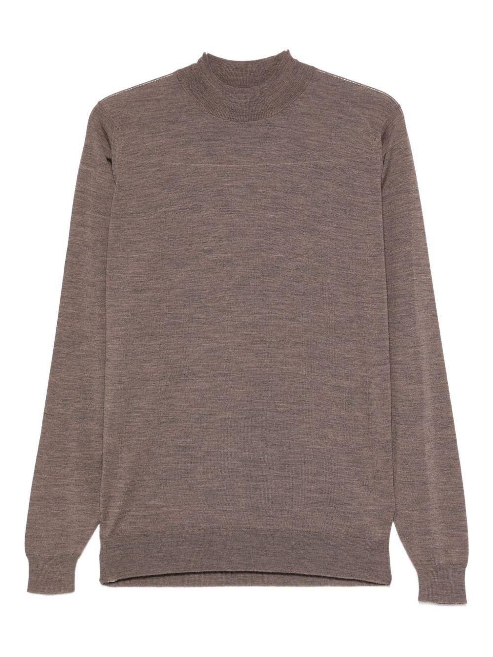 Maglione a collo alto in marrone John smedley - uomo 