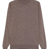 Maglione a collo alto in marrone John smedley - uomo 