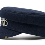 Cappello baker boy con dettagli piercing in blu di Ruslan Baginskiy - donna 