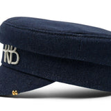 Cappello baker boy con dettagli piercing in blu di Ruslan Baginskiy - donna 
