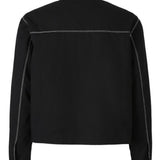 Giacca-camicia Bay con cuciture a contrasto in nero Carrer - unisex 