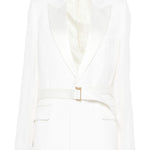 Blazer con revers a lancia con cintura in bianco Victoria beckham - donna 