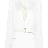 Blazer con revers a lancia con cintura in bianco Victoria beckham - donna 