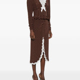 Abito midi a pois in marrone Alessandra Rich - donna 