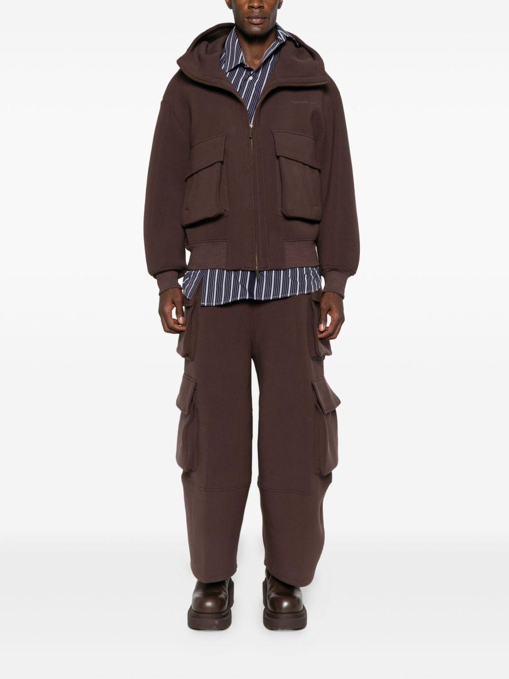 Pantaloni cargo con coulisse in marrone Feng Chen Wang - uomo 