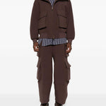 Pantaloni cargo con coulisse in marrone Feng Chen Wang - uomo 