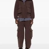Pantaloni cargo con coulisse in marrone Feng Chen Wang - uomo 