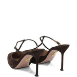 Mules a punta sorbonne in marrone Aquazzura - donna 