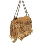Borsa felming con frange in beige Tory burch - donna 
