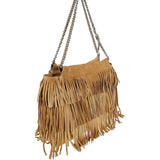 Borsa felming con frange in beige Tory burch - donna 
