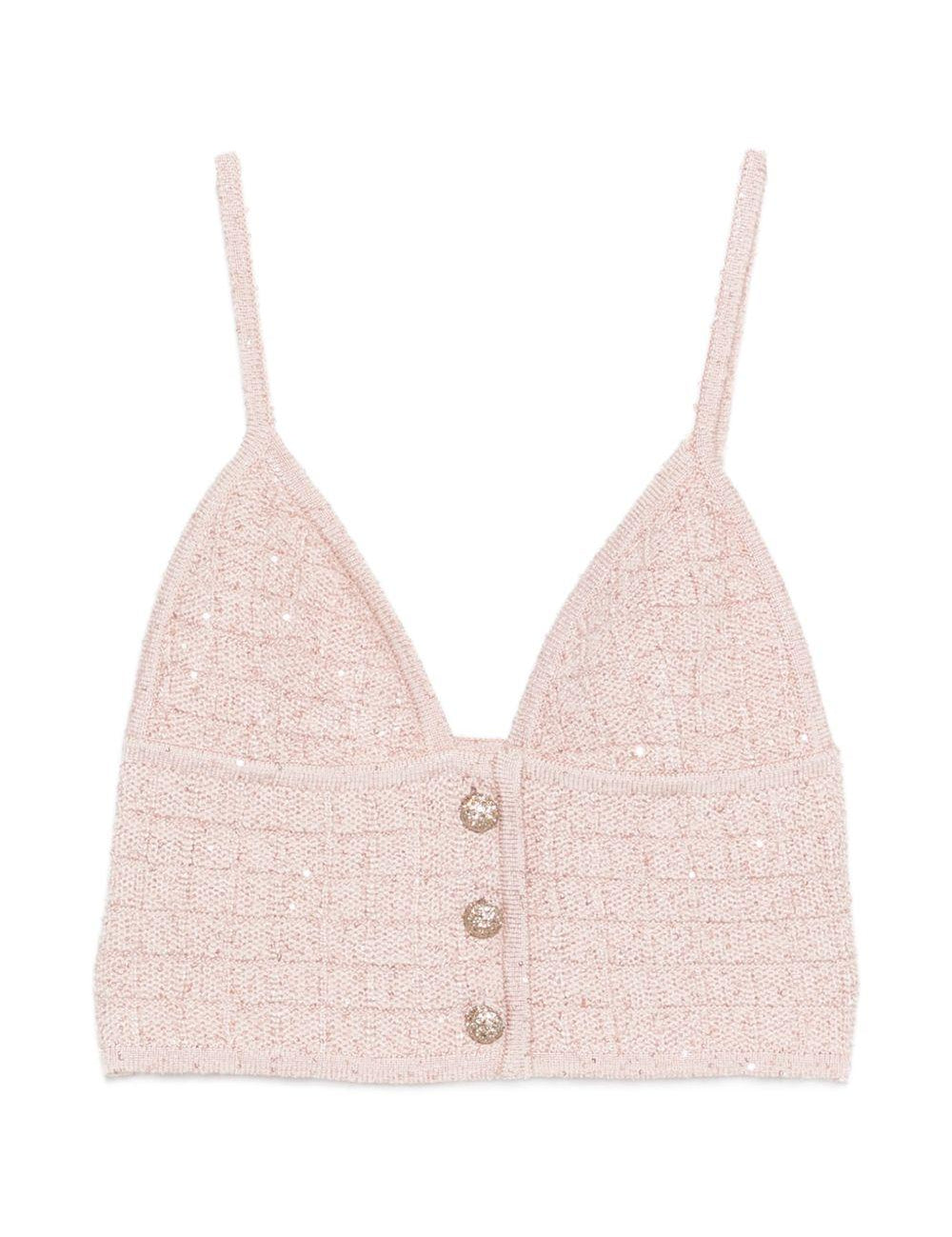 Top con paillettes in rosa Alessandra rich - donna 