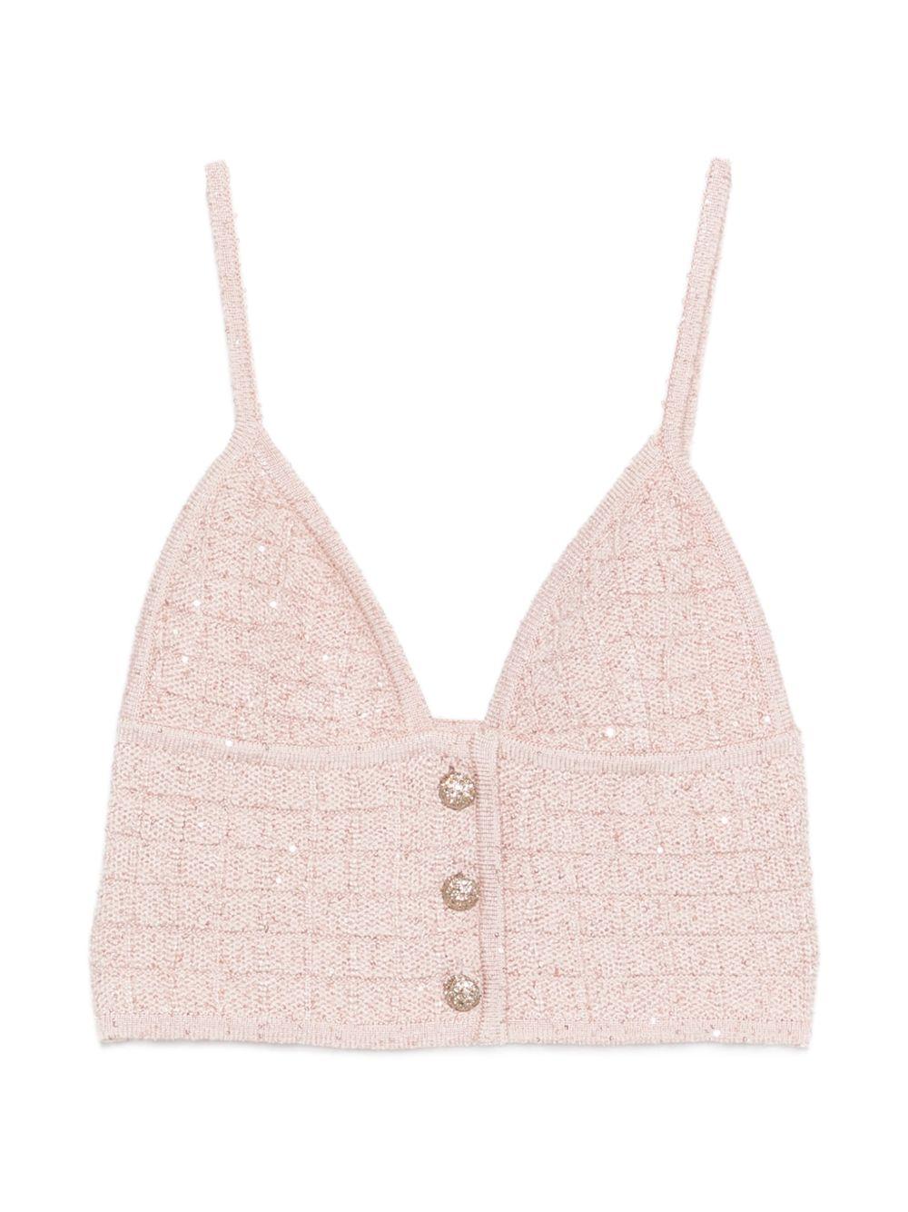 Top con paillettes in rosa Alessandra rich - donna 
