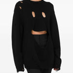 Maglione con effetto vissuto in nero Moschino - donna 