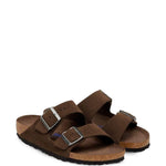 Sandali Arizona in pelle scamosciata con fibbia in marrone Birkenstock - unisex 